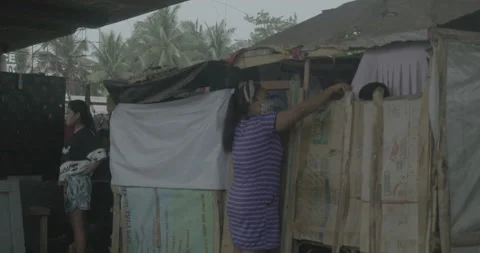A community under the bridge in Cagayan de Oro, City, Mindanao, Philippines Stock Footage 230031602