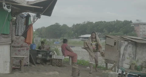 A community under the bridge in Cagayan de Oro, City, Mindanao, Philippines Stock Footage 230031786