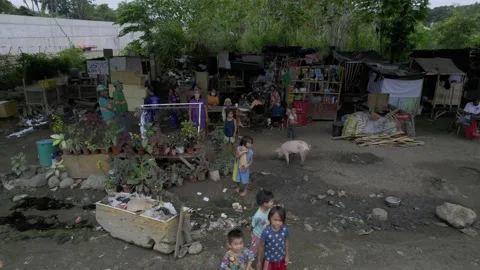 A community under the bridge in Cagayan de Oro, City, Mindanao, Philippines Stock Footage 230033133