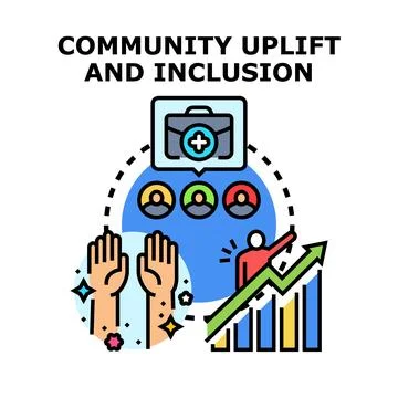 Community uplift inclusion concept building strong connection Ilustración de archivo