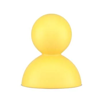 Community user chat avatar personal account yellow 3d icon human head member  Stock Illustration