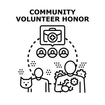 Community volunteer honor concept vector icon Stock Illustration