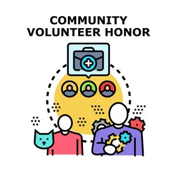 Community volunteer honor concept vector icon Stock Illustration