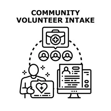 Community volunteer intake and application process Stock Illustration