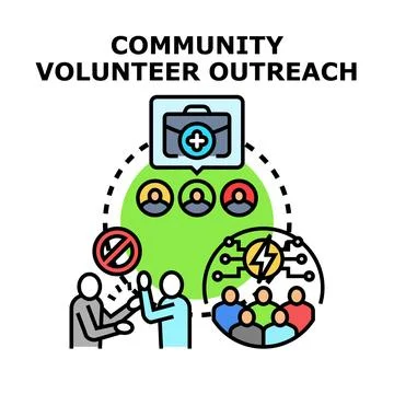 Community volunteer outreach program concept Illustrazione stock