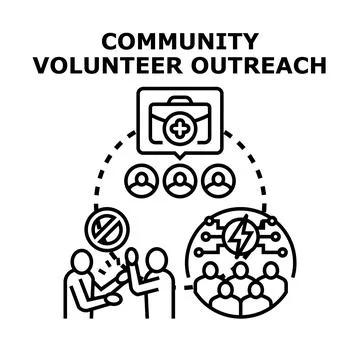 Community volunteer outreach program concept Stock Illustration