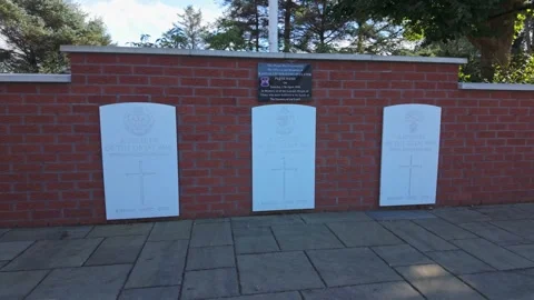 Community War Memorial for Local Regiments at Neillsbrook Estate, Randalstown 動画素材 317648987