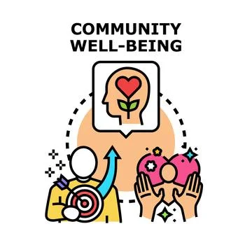 Community well being concept creating mental health and support Stock Illustration