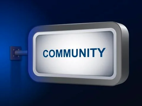 Community word on billboard Stock Illustration