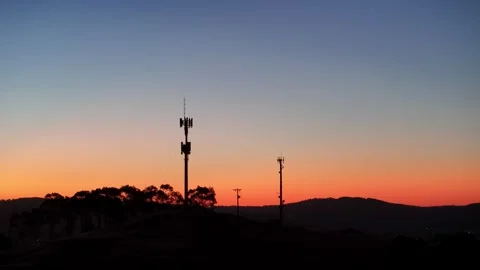 Communuication Towers Silhouette Stock Footage 331617255
