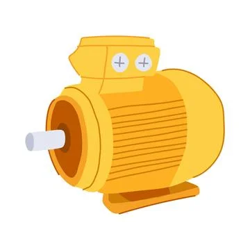 Commutator electric motor cartoon vector illustration Stock Illustration