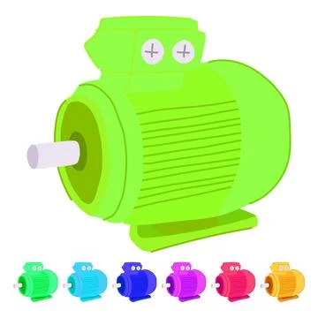 Commutator electric motor vector cartoon graphic Stock Illustration
