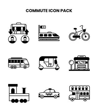 Commute DuoTone Vector Icons Pack Stock Illustration
