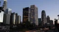 Commute, Dusk Downtown Los Angeles, LA, California, Rush Hour on Freeway, USA HD Footage