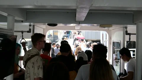 Commute by ferry in Bangkok Stock Footage 239142347