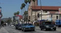 Commute Home to Work in Hollywood Sunset Strip Boulevard, LA Car Traffic Passing HD Footage