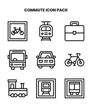 Commute Line Scalable Icons Pack Stock Illustration