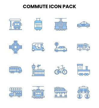 Commute Two Colour Graphics Icons Pack Ilustración de archivo