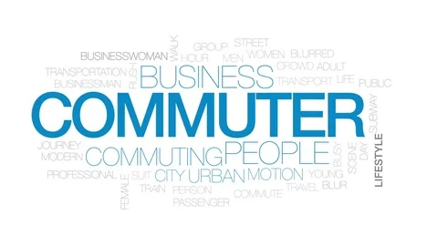 Commuter animated word cloud, text design animation. Kinetic typography. Stock Footage 75457535