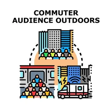 Commuter audience outdoors concept vector illustration Illustrazione stock