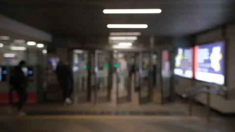 Commuter Crowd Of People in Underground Train Station - Commercially Usable Video stock 164976721