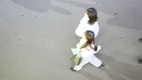 Commuter Crowd Walking at night Stock Footage 245279219