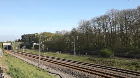 Commuter passenger train - UK Stock Footage 7739424