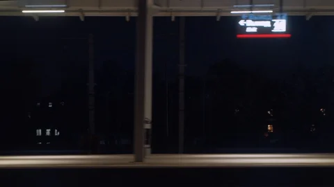 Commuter passenger walk lonely on empty platform Video stock 115542281