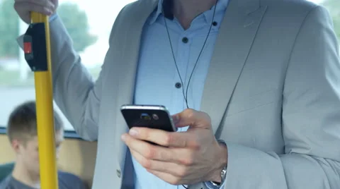 Commuter surfing the internet Stock Footage 67106150