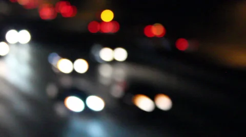 COMMUTER TRAFFIC BIG CITY RUSH HOUR NIGHT FREEWAY INTERSTATE COMMUTE HD 1080 Video stock 32455053