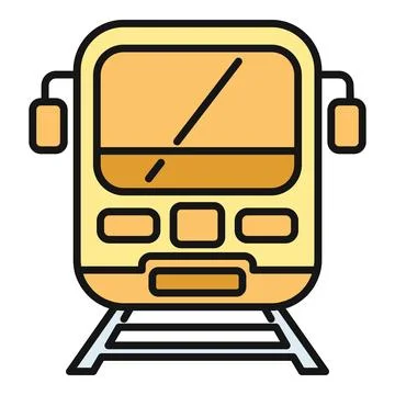 Commuter train arriving at station flat icon Stock Illustration