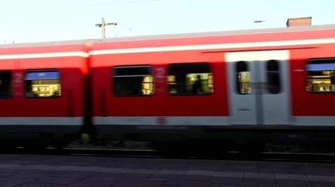 Commuter train  arriving at the station. Stock-Footage 43144949