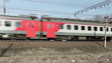 Commuter train countryside Stock Footage 74750495