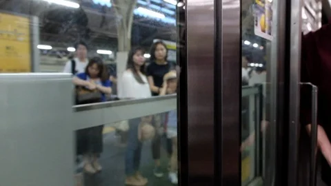 Commuter in train Stock Footage 91887080