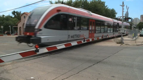 Commuter train goes right to left Video stock 39800921