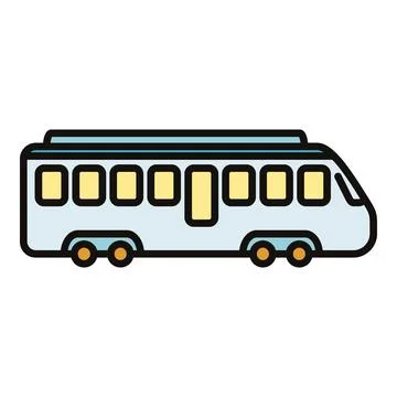 Commuter train icon representing public transit and railway travel Stock Illustration
