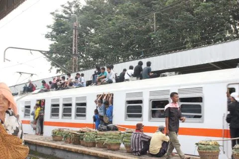 Commuter Train of Jakarta Stock Photos
