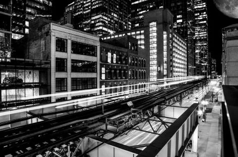 Commuter Train by night 写真素材