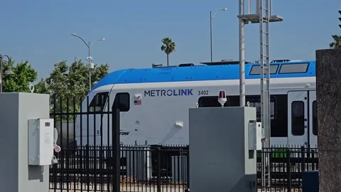 Commuter Train Passenger Commuting American Railroad Railway Regional City USA Stock Footage 241535974