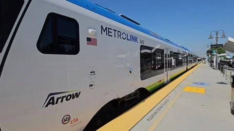 Commuter Train Passenger Commuting American Railroad Railway Regional City USA Stock Footage 241535989