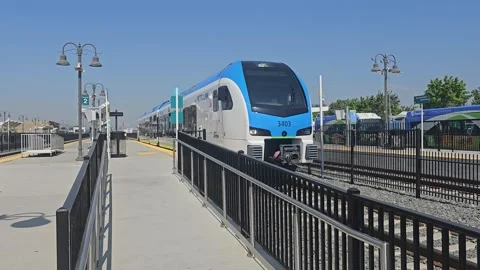 Commuter Train Passenger Commuting American Railroad Railway Regional City USA Stock Footage 241536008