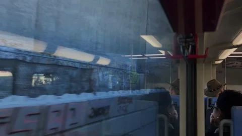 Commuter Train Passenger Commuting Railroad Railway American Urban City USA 스톡 동영상 232805385