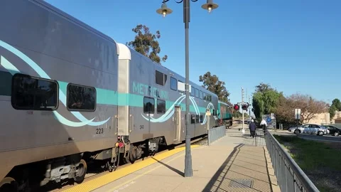 Commuter Train Passenger Commuting Railroad Railway American Urban City USA Stock Footage 232805433