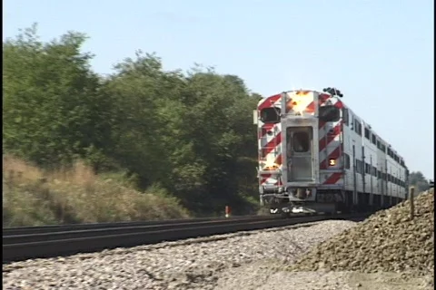 Commuter Train Passes 1 Stock Footage 297187