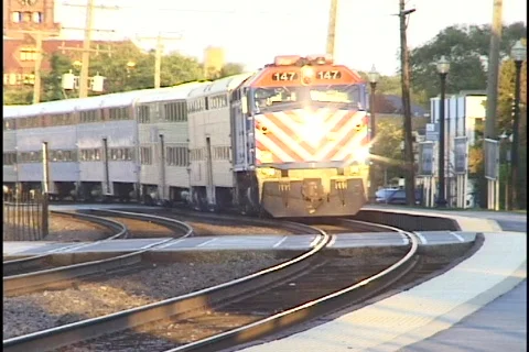 Commuter Train Passes 2 Stock Footage 297190