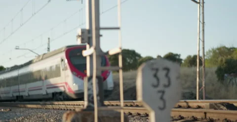 Commuter Train passes by Video stock 204159150