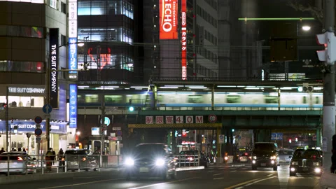 Commuter Train Shimbashi Video stock 150808900