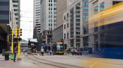 Commuter Train Stop Stock Footage 68769866