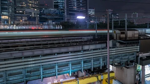 Commuter Train Time Lapse, Tokyo, Japan Stock-Footage 122657016