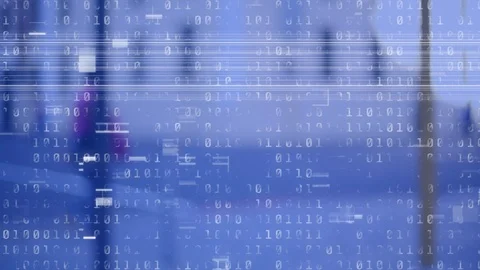 Commuters and binary coding Stock Footage 119395243